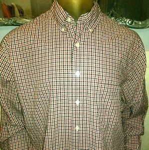 Eddie Bauer Plaid Cotton Button Down Shirt LARGE